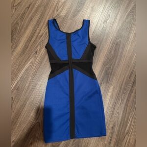 Size S Blue & Black Sleeveless Cut Out Dress